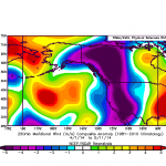 North-south wind anomaly during April-May 2014. (NCEP via ESRL)