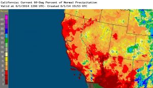 The last 60 days have been much drier than usual across most of California. (NOAA/NWS)
