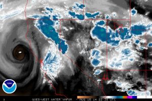 A well-defined cut-off low was centered ~150 miles northwest of San Francisco. (NOAA)