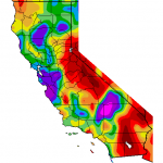 California's precipitation for the rainy season to date is a mix of above and below-average values throughout the state, with much drier that usual conditions across most of the Sierras and wetter than usual conditions across coastal California. (WRCC)