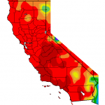 California's multi-year precipitation deficits remain very large across nearly the entire state, with maximum deficits centered over the Central Coast, San Joaquin Valley, and Southern Sierra Nevada mountains. (WRCC)