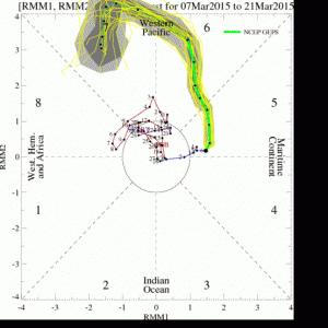 Numerical model projections are suggesting a very active phase of the MJO will occur imminently. (CPC)