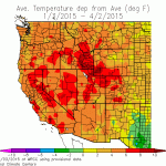 All of the American West--and especially the Sierra Nevada--has experienced extremely warm conditions thus far in 2015. (WRCC)