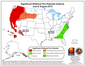 CALFIRE and the US Forest Service are anticipating the potential for a particularly severe fire season over much of California and the West Coast. (NIFC)