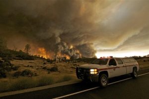 Numerous apocalyptic images have come out of the Rocky Fire in Lake County, which continues to burn largely uncontrolled near Clearlake. (Photo by Peter Armstrong)