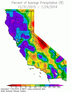 3.While nearly all of California is expected to be above average in terms of season-to-date precipitation after this weekend’s Southern California storm, only the northern 2/3 of the state is above average for the full season to date. (NOAA via WRCC)