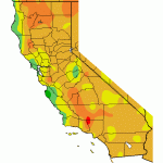 Recent temperatures along the immediate coastline of Northern California have been near or below average, but inland temperatures have been very warm. (WRCC/DRI)
