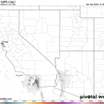 Models suggest a good chance of convection/thunderstorms across SoCal this evening. (NCEP via pivotalweather.com)