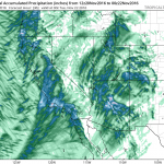 Respectable rainfall is expected across all of Southern California by tonight. (NCEP via tropicaltidbits.com)